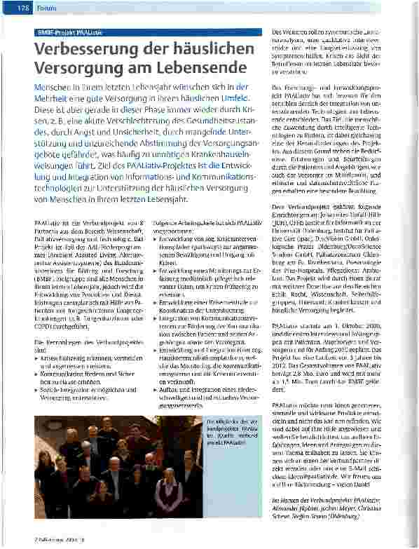 Vorschauseite 1: Verbesserung der häuslichen Versorgung am Lebensende