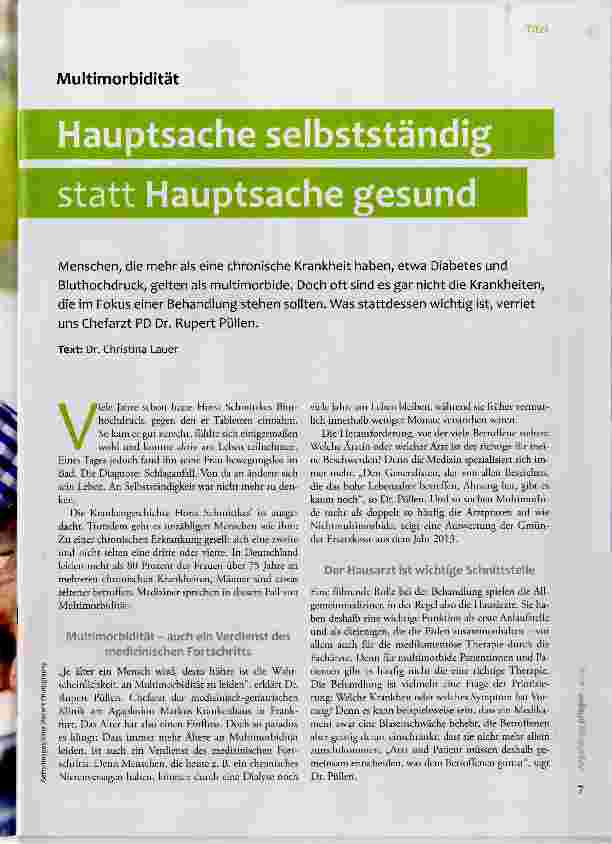 Vorschauseite 1: Hauptsache selbstständig statt Hauptsache gesund