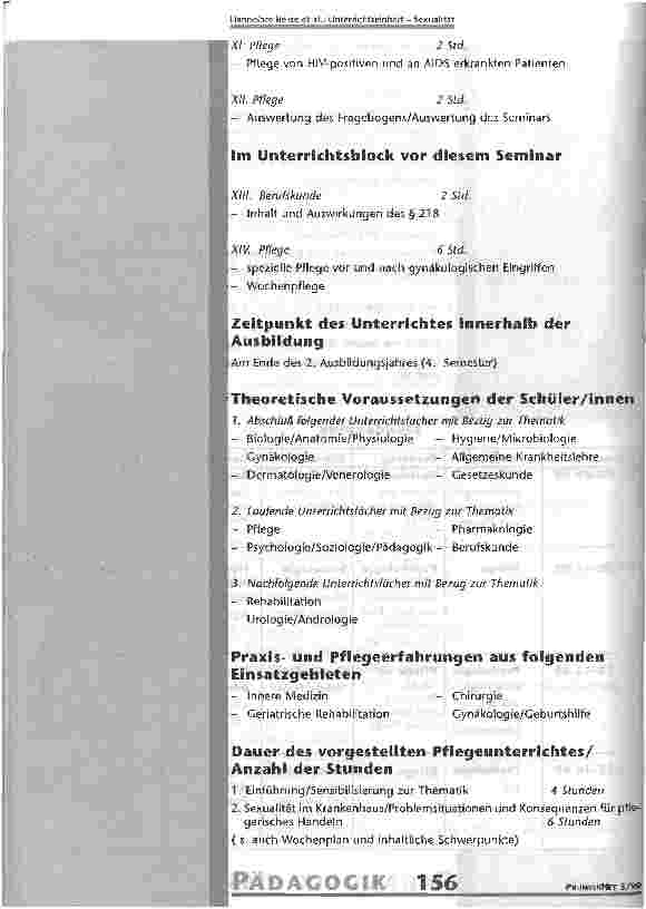 Vorschauseite 4: Unterrichtseinheit: Sexualität Sexualität als Element des Lebens - Bedeutung und Konsequenzen für das pflegerische Handeln