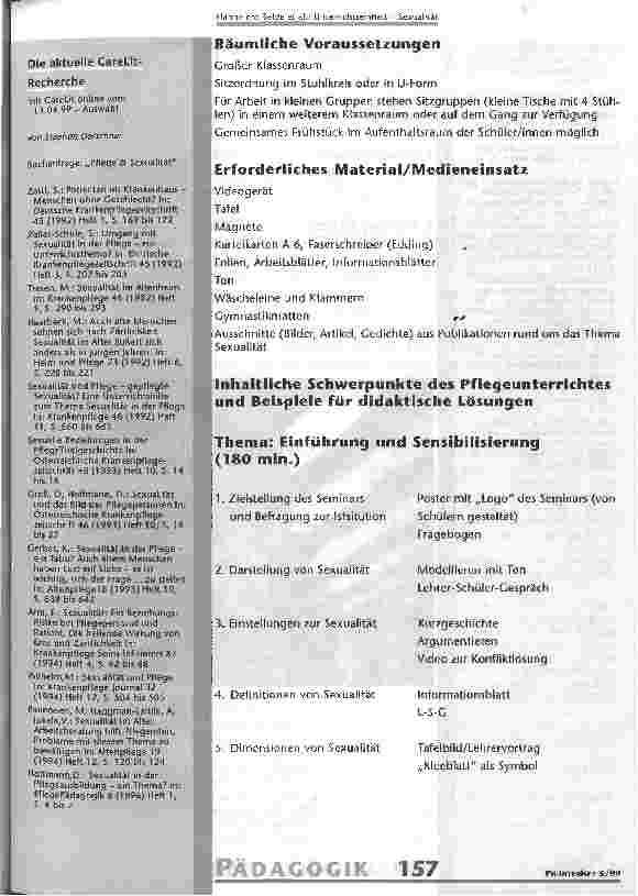 Vorschauseite 5: Unterrichtseinheit: Sexualität Sexualität als Element des Lebens - Bedeutung und Konsequenzen für das pflegerische Handeln