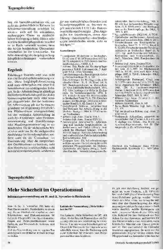 Vorschauseite 1: Mehr Sicherheit im Operationssaal Informationsveranstaltung am 10. und 11. November 1988 in Heidenheim