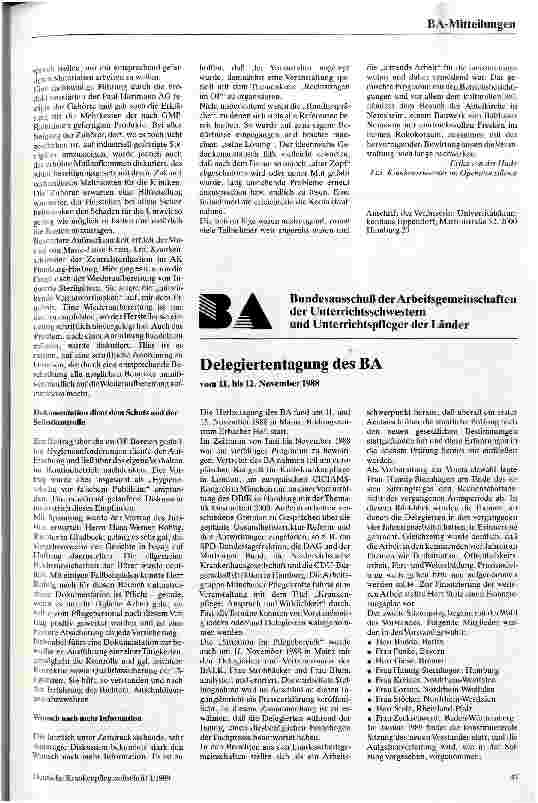 Vorschauseite 2: Mehr Sicherheit im Operationssaal Informationsveranstaltung am 10. und 11. November 1988 in Heidenheim