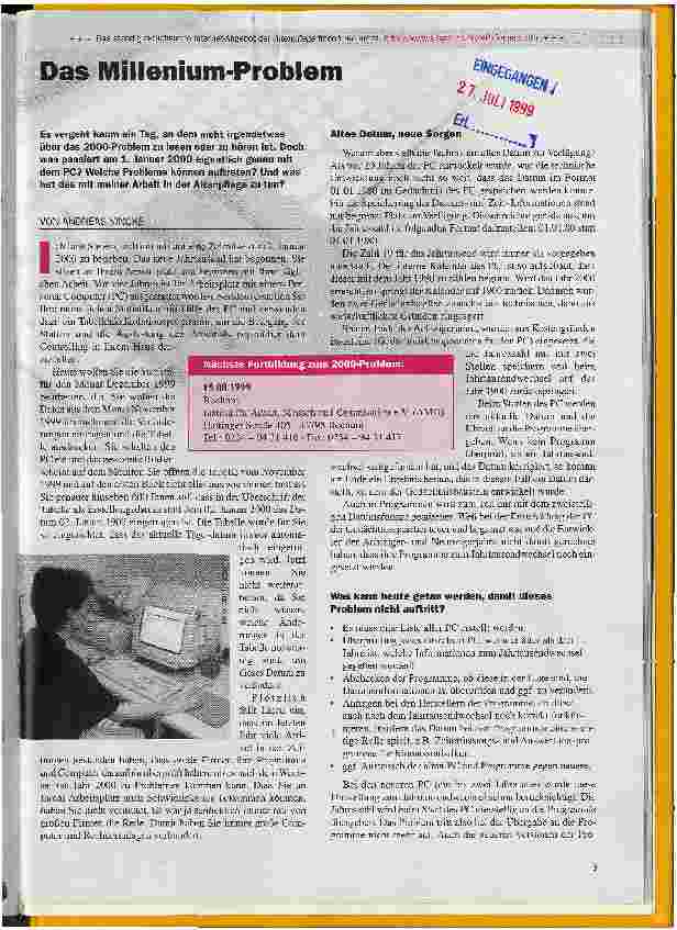 Vorschauseite 1: Das Millenium-Problem