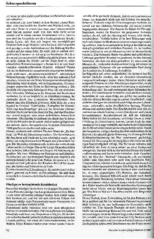 Vorschauseite 3: Atemnot Gedanken zu einem in der Pflege alltäglichen Phänomen