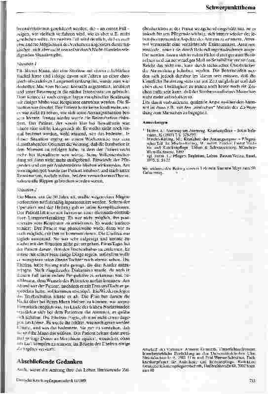 Vorschauseite 4: Atemnot Gedanken zu einem in der Pflege alltäglichen Phänomen