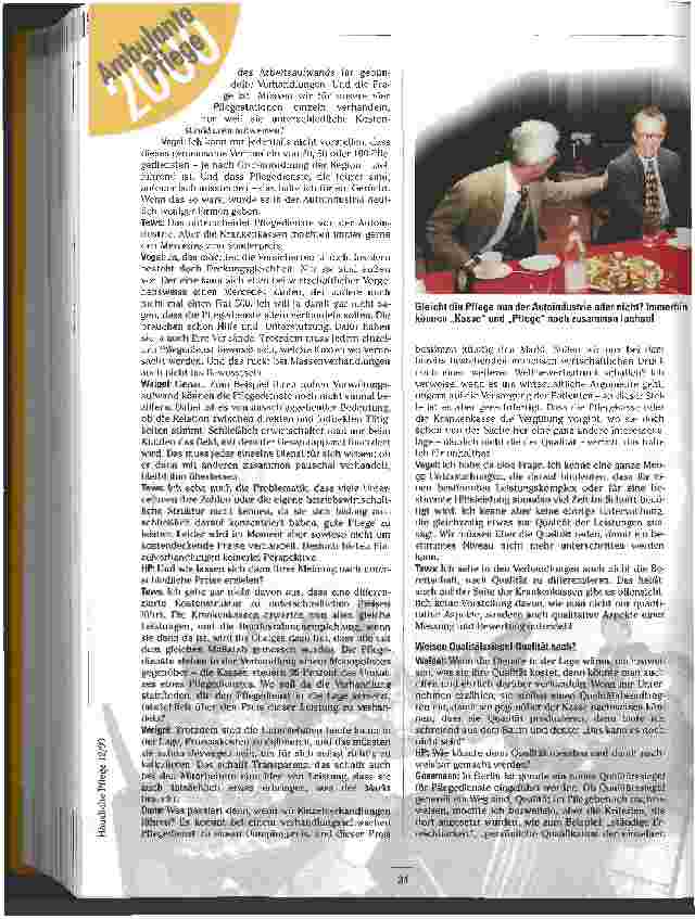 Vorschauseite 3: Qualität muss spürbar, sichtbar, greifbar sein! Ein Expertengespräch in der Redaktion HÄUSLICHE PFLEGE