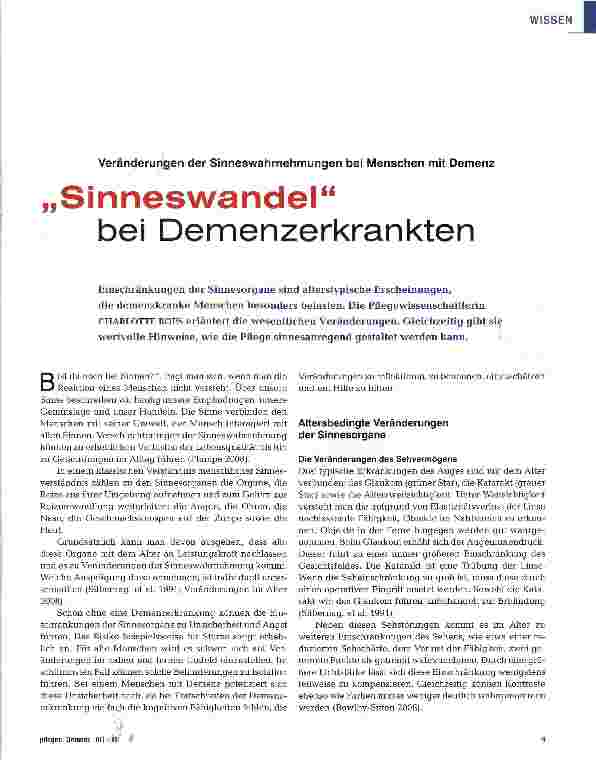 Vorschauseite 1: „Sinneswandel bei Demenzerkrankten