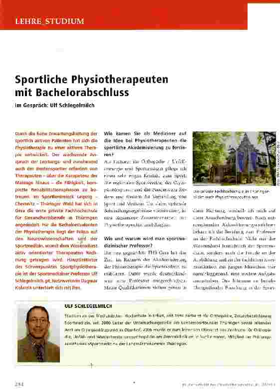 Vorschauseite 1: Sportliche Physiotherapeuten mit Bachelorabschluss