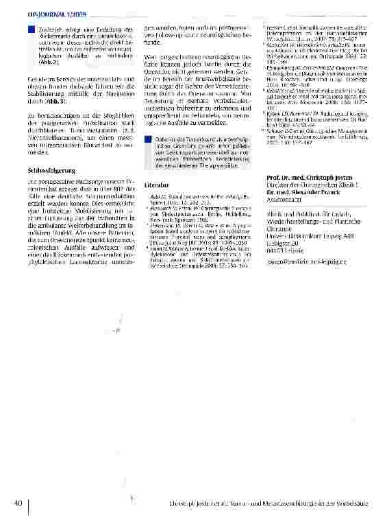 Vorschauseite 3: Tumorund Metastasenchirurgie an der Wirbelsäule