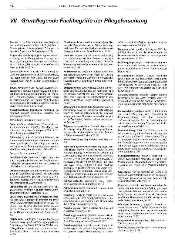 Vorschauseite 1: VII Grundlegende Fachbegriffe der Pflegeforschung