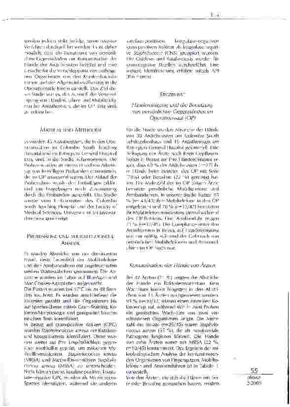 Vorschauseite 2: BAKTERIELLE KONTAMINATION VON MOBILTELEFONEN UND ARMBANDUHREN