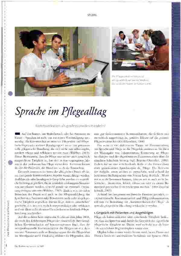 Vorschauseite 1: Sprache im Pflegealltag