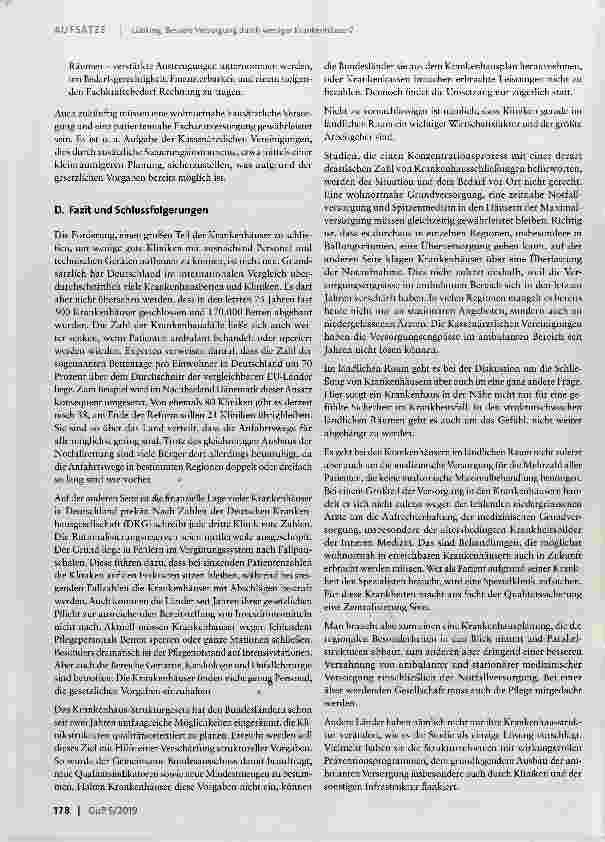 Vorschauseite 4: Bessere Versorgung durch weniger Krankenhäuser?