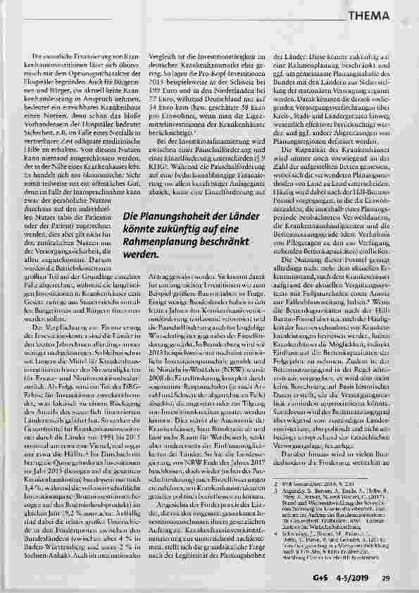 Vorschauseite 2: Populationsbezogene Krankenhausplanung Keine Chance für kleine Häuser?