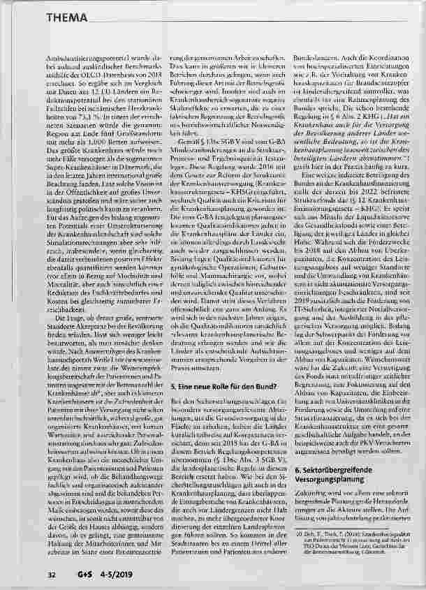Vorschauseite 5: Populationsbezogene Krankenhausplanung Keine Chance für kleine Häuser?