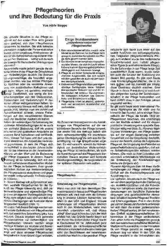 Vorschauseite 1: Pflegetheorien und ihre Bedeutung für die Praxis
