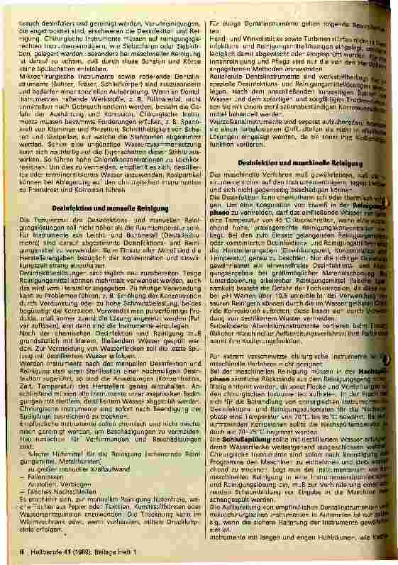 Vorschauseite 2: Instrumentenpflege durch die Schwester in der Sprechstunde und auf der Station