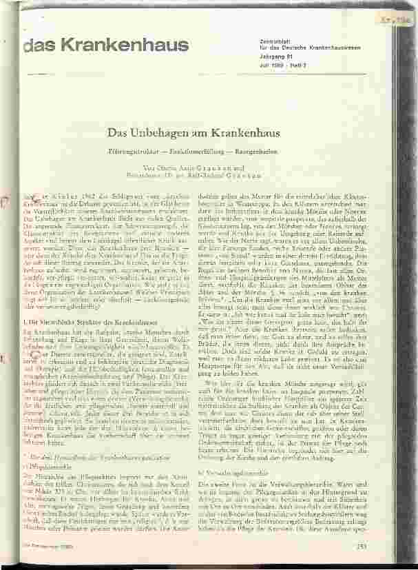 Vorschauseite 1: Das Unbehagen am Krankenhaus
