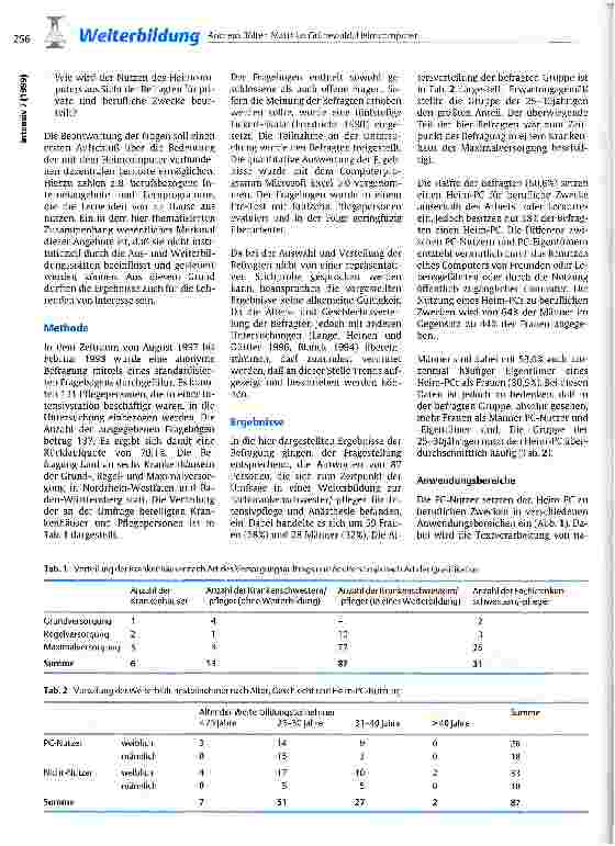 Vorschauseite 2: Heimcomputer: ein Medium in der beruflichen Weiterbildung von Pflegepersonen?
