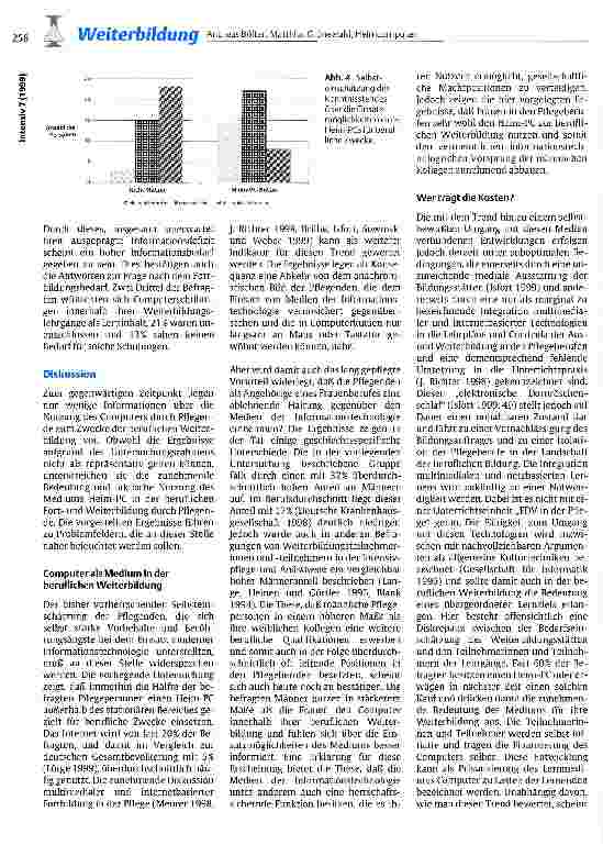 Vorschauseite 4: Heimcomputer: ein Medium in der beruflichen Weiterbildung von Pflegepersonen?
