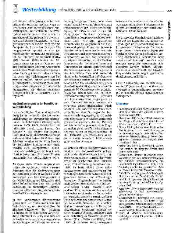 Vorschauseite 5: Heimcomputer: ein Medium in der beruflichen Weiterbildung von Pflegepersonen?