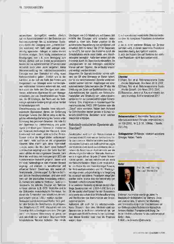 Vorschauseite 3: Trends in der robotisch assistierten Chirurgie