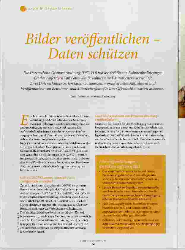 Vorschauseite 1: Bilder veröffentlichen - Daten schützen