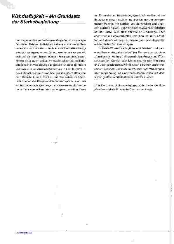 Vorschauseite 4: Spirituelle Begleitung im Hospiz