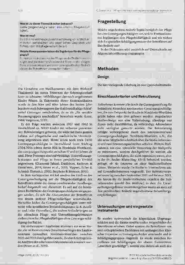 Vorschauseite 2: Behindertenspezifische Herausforderungen bei der pflegerischen Versorgung von contergangeschädigten Menschen eine Bedarfsanalyse