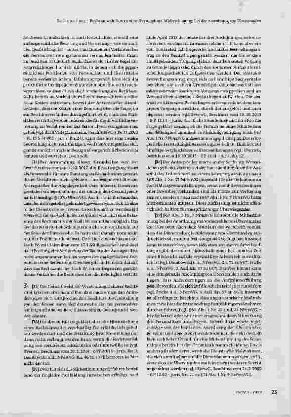 Vorschauseite 3: Rechtsanwaltskosten eines PersonalratsMitbestimmung bei der Anordnung von Überstunden