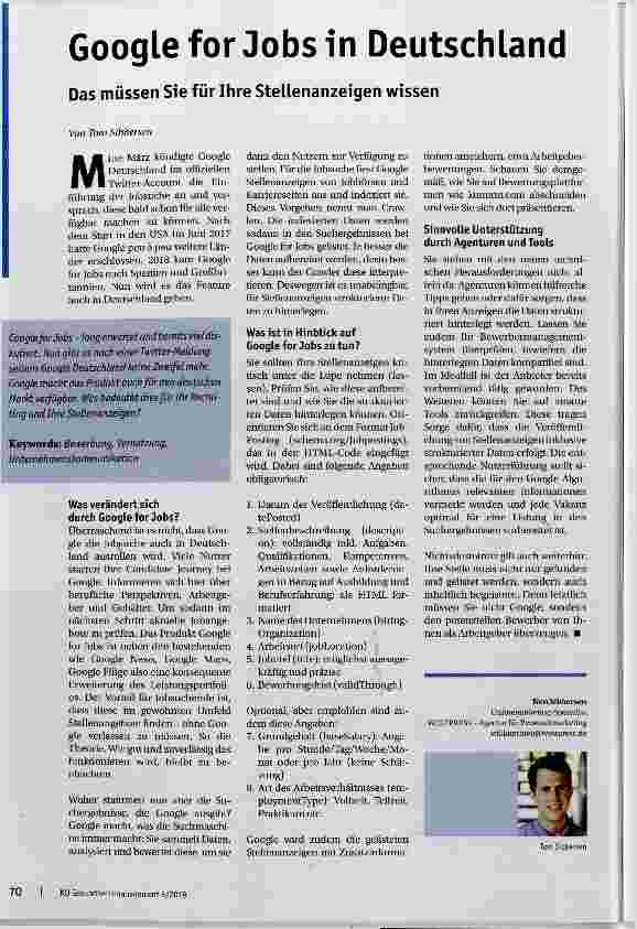 Vorschauseite 1: Google for Jobs in Deutschland