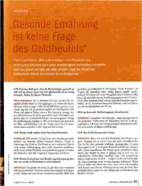 Vorschauseite 2: Gesunde Ernährung ist keine Frage des Geldbeutels