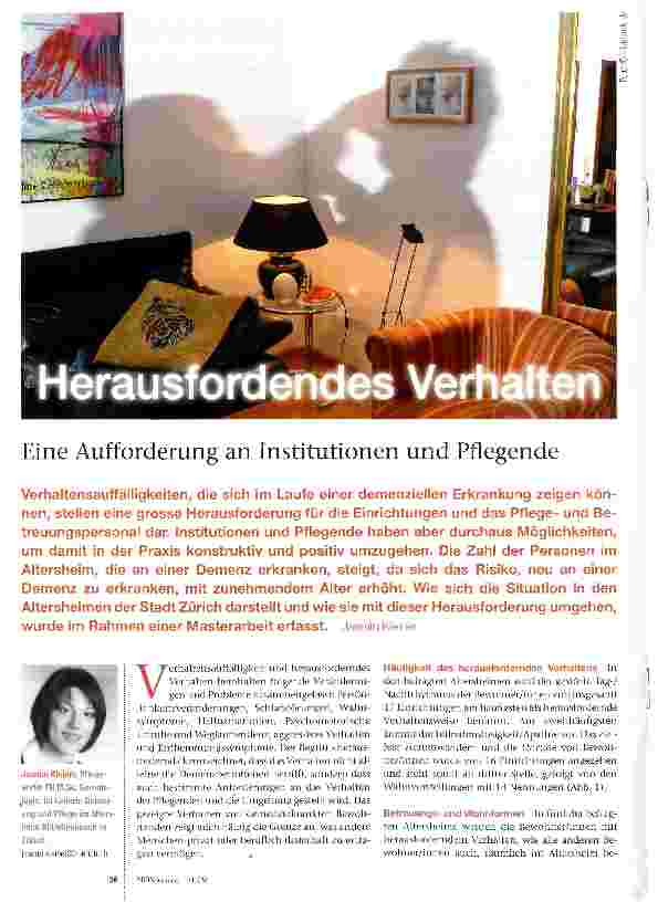 Vorschauseite 1: Eine Aufforderung an Institutionen und Pflegende