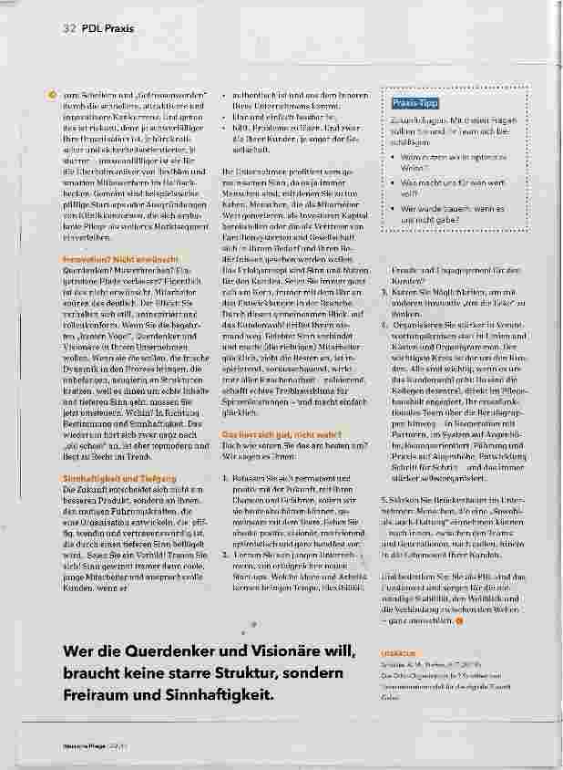Vorschauseite 2: Vom tieferen Sinn des eigenen Handelns alles kreist um den Kunden