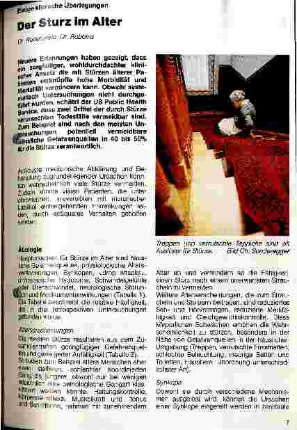 Vorschauseite 1: Einige klinische Überlegungen Der Sturz im Alter
