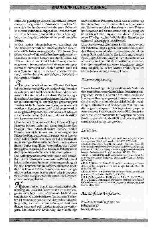Vorschauseite 3: Enterale Ernährung in der Onkologie