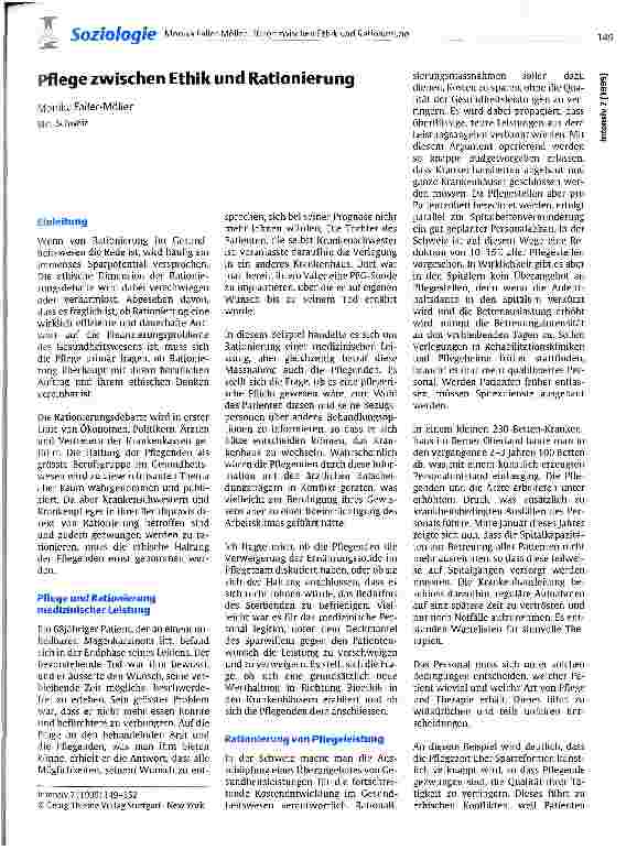 Vorschauseite 1: Pflege zwischen Ethik und Rationierung
