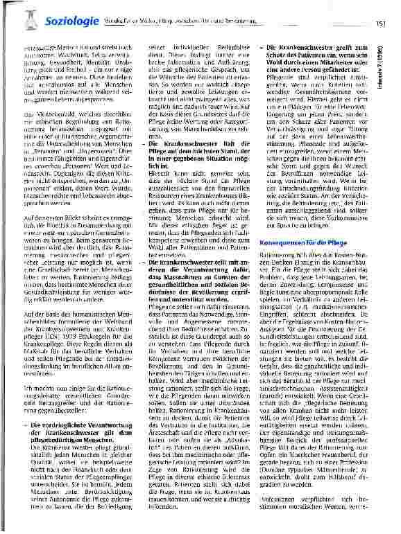 Vorschauseite 3: Pflege zwischen Ethik und Rationierung