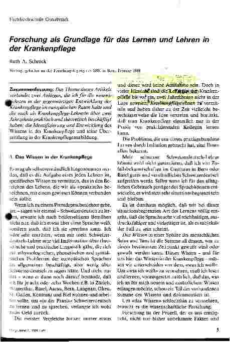 Vorschauseite 1: Forschung als Grundlage für das Lernen und Lehren in der Krankenpflege
