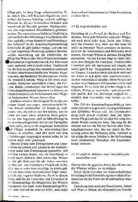 Vorschauseite 3: Forschung als Grundlage für das Lernen und Lehren in der Krankenpflege