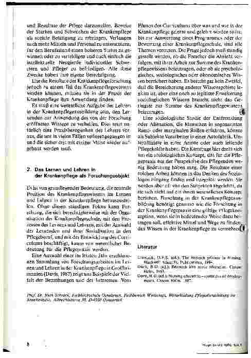 Vorschauseite 4: Forschung als Grundlage für das Lernen und Lehren in der Krankenpflege