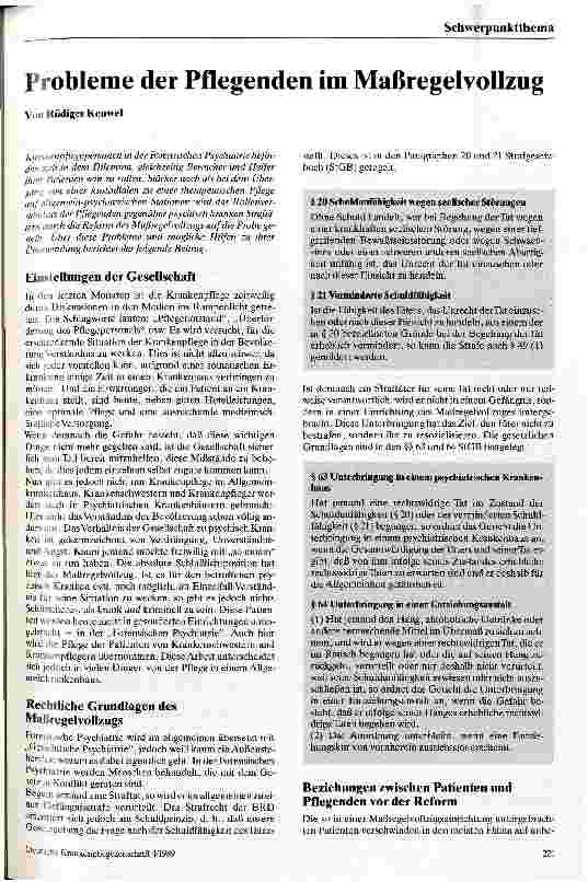 Vorschauseite 1: Probleme der Pflegenden im Maßregelvollzug