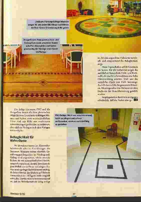 Vorschauseite 2: Vom Linoleum bis zur Designfliese Auswahlkriterien für Bodenbeläge im Heim