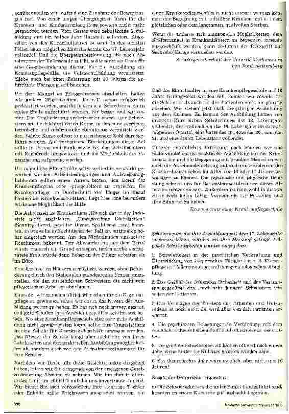 Vorschauseite 2: Herabsetzung des Aufnahmealters für Schüler/innen in der Krankenpflege und der Krankenpflegehilfe?