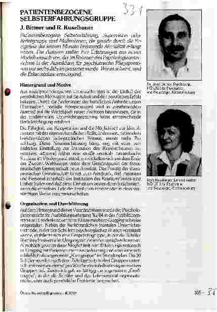 Vorschauseite 1: Patientenbezogene Selbsterfahrungsgruppe