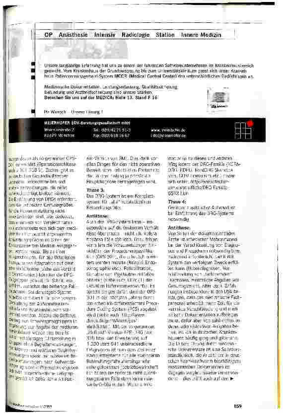 Vorschauseite 2: 10 Thesen und Antithesen zum DRG-System