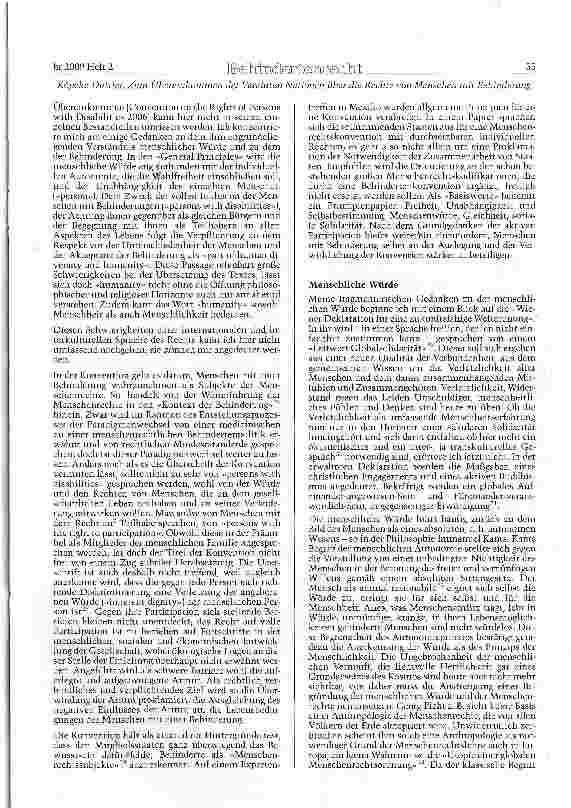 Vorschauseite 4: Zum Übereinkommen der Vereinten Nationen über die Rechte von Menschen mit Behinderung