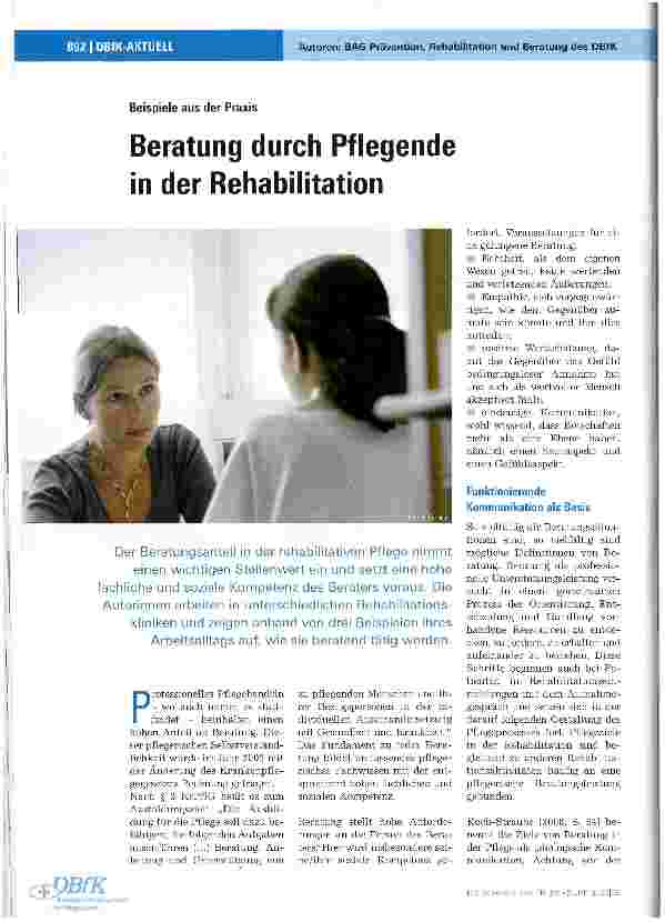 Vorschauseite 1: Beratung durch Pflegende in der Rehabilitation