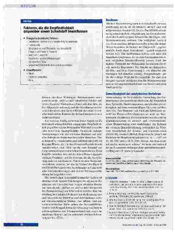 Vorschauseite 6: Biomonitoring zur Erfassung umweltund arbeitsbedingter Schadstoffbelastungen