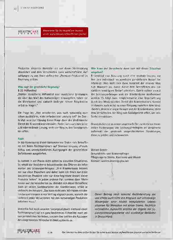 Vorschauseite 4: Hilfsmittelversorgung: Qualität für Stomaträger